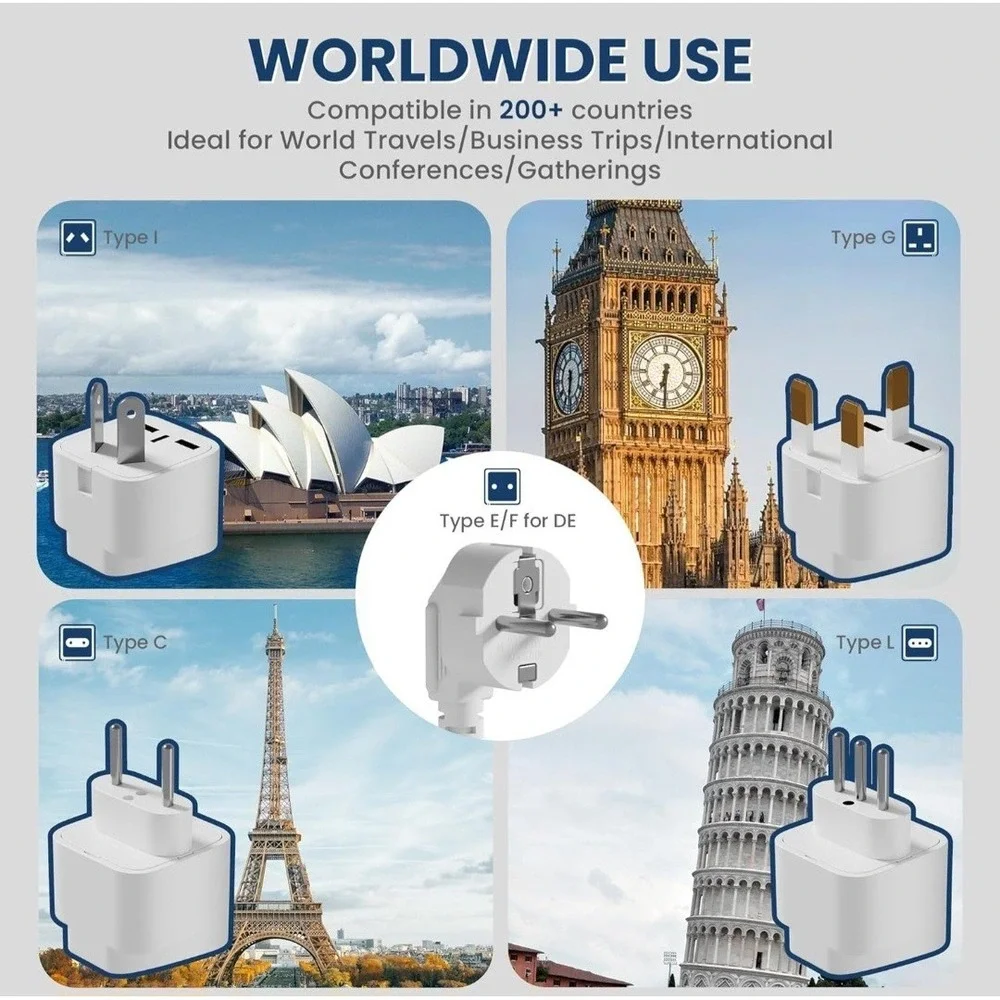 Mapambo AC Voltage Converter 220V to 110V European Travel Adapter